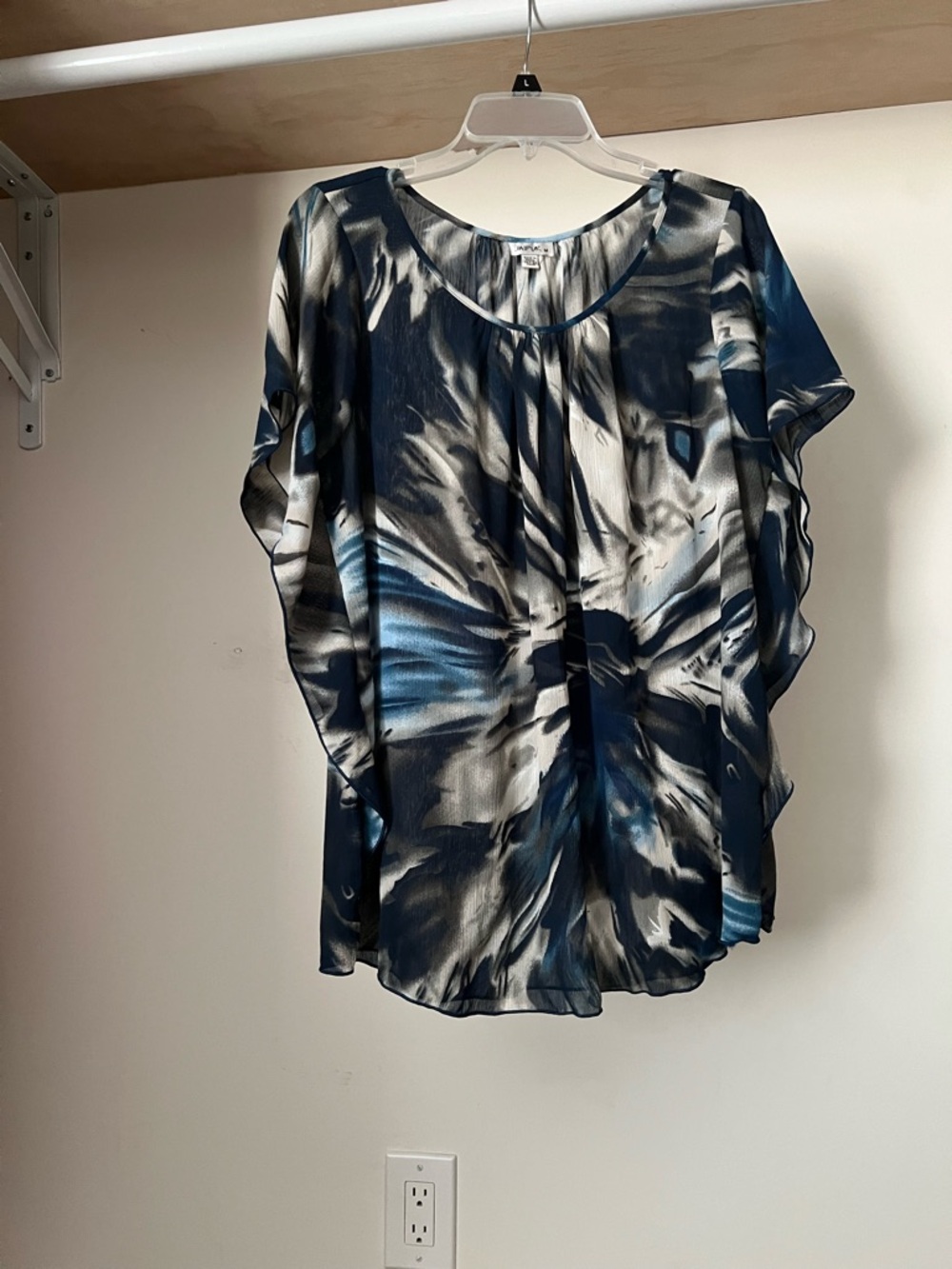 Jaipur women Abstract Tie-Dye Blouse - Blue/Black/White